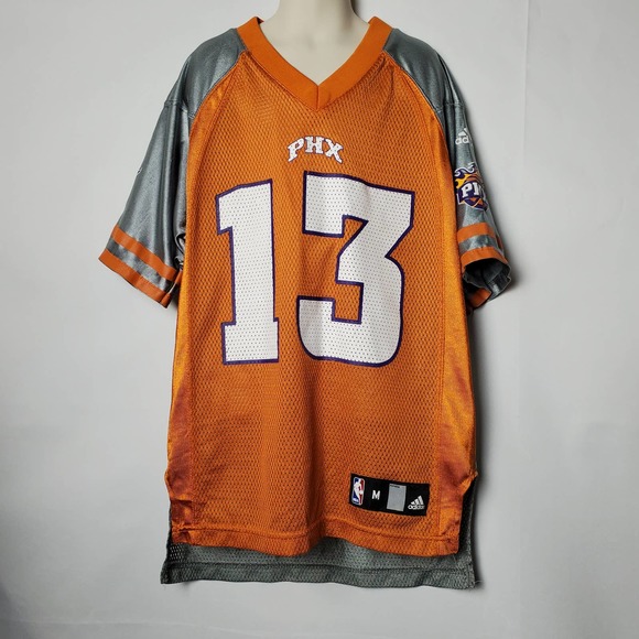 Adidas NBA Phoenix Suns Jersey Youth 10-12 Medium Steve Nash 13 Orange Grey - Picture 2 of 7
